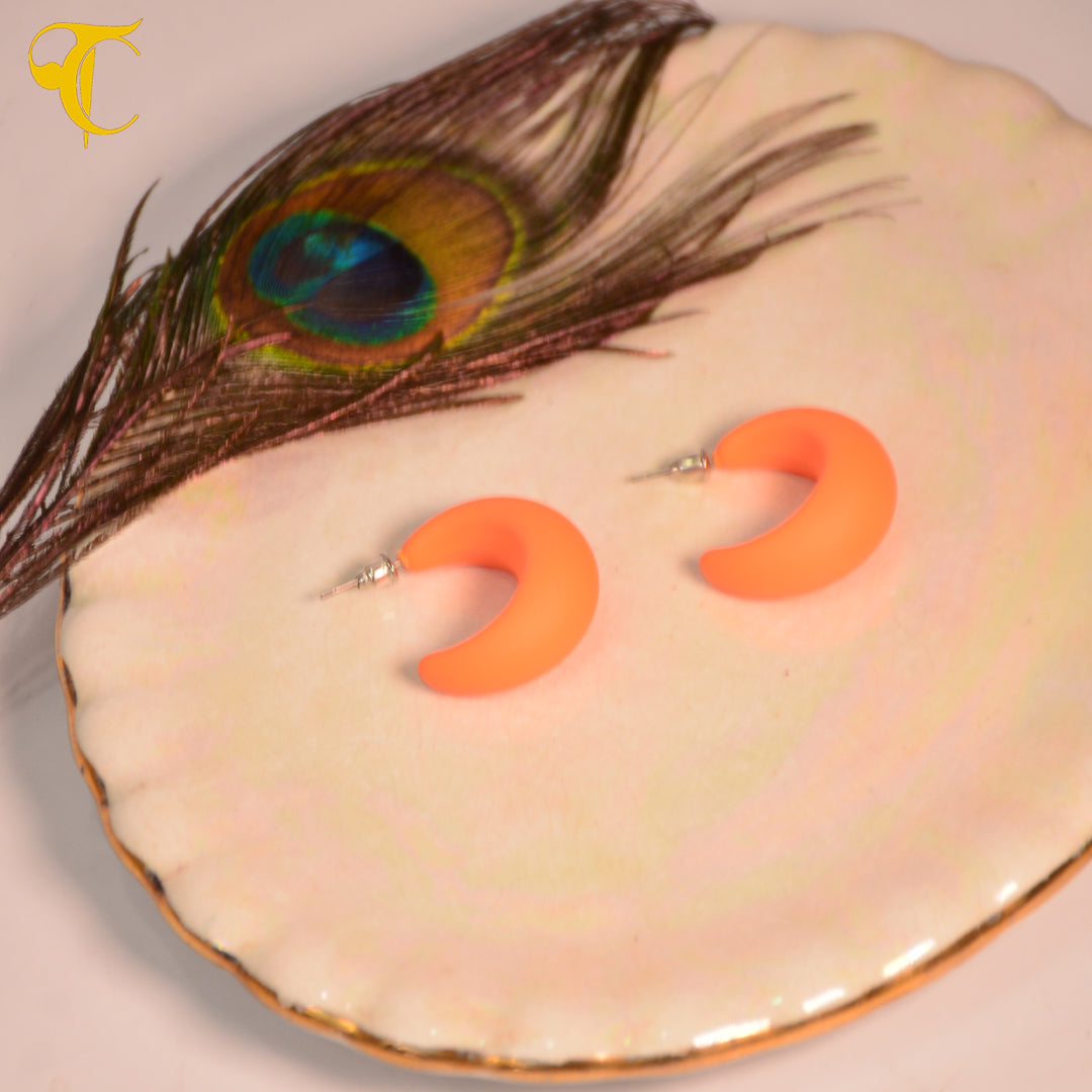 Orange Hook Earring