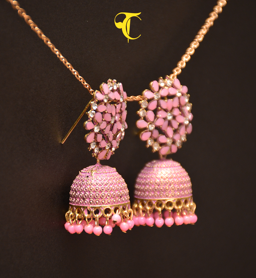 Pink Jhumkee Earring