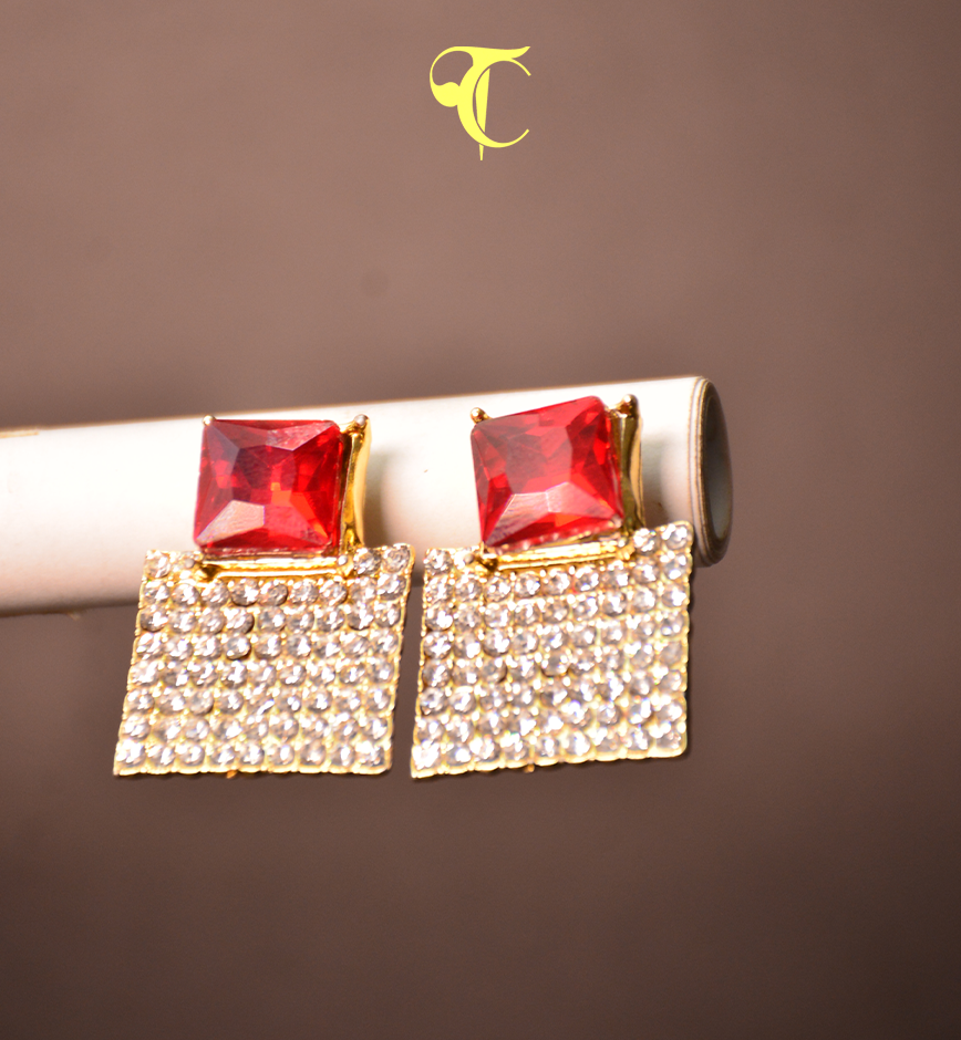 Red Gem Earrings
