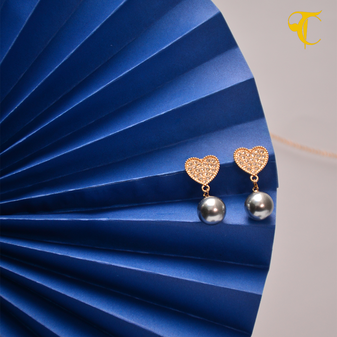 Blue Heart Earring