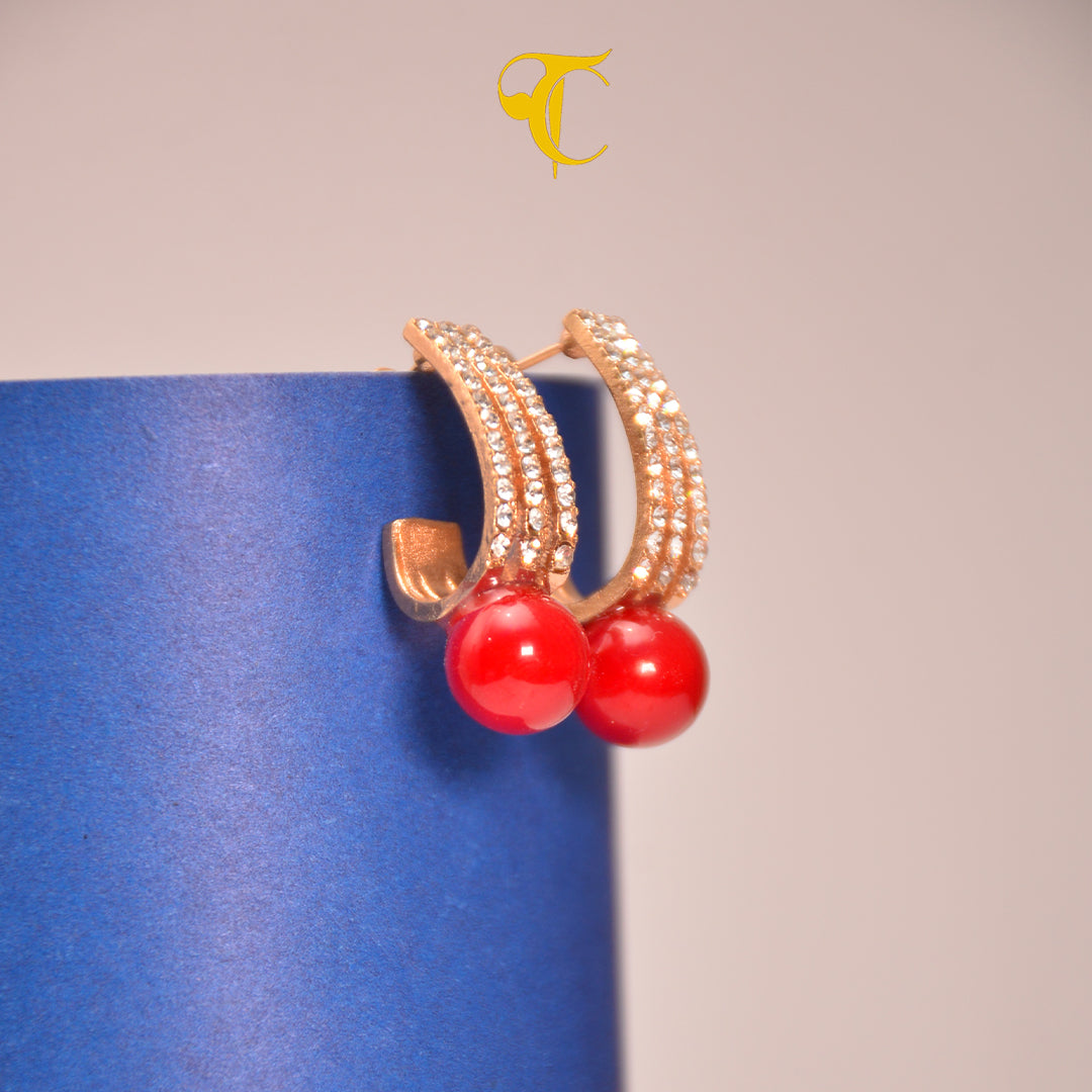 Red Hoop Earring