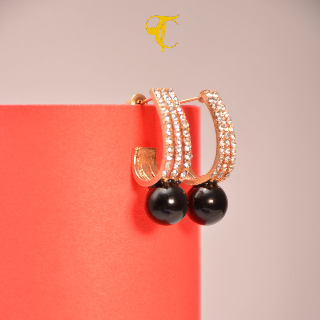 Black Hoop Earring