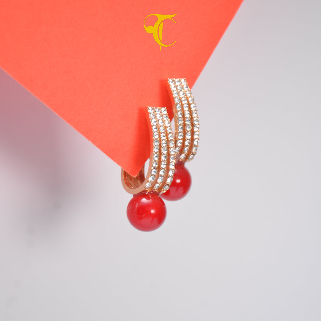 Red Hoop Earring
