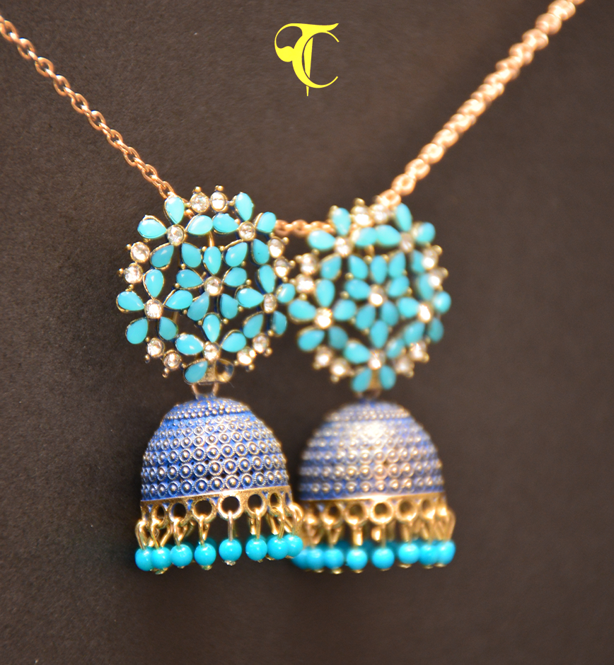 Blue Jhumkee Earring