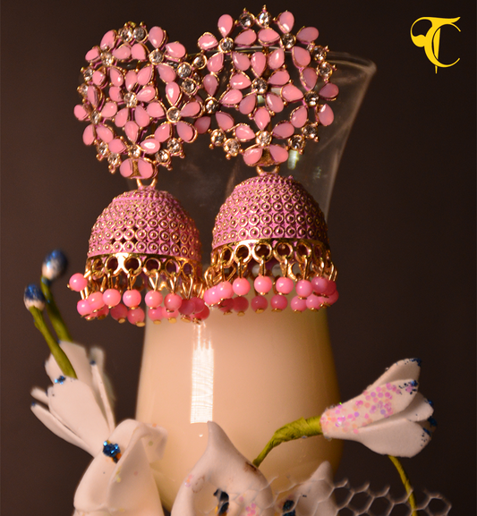 Pink Jhumkee Earring