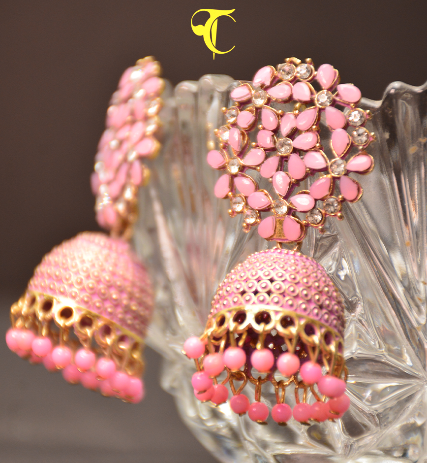 Pink Jhumkee Earring