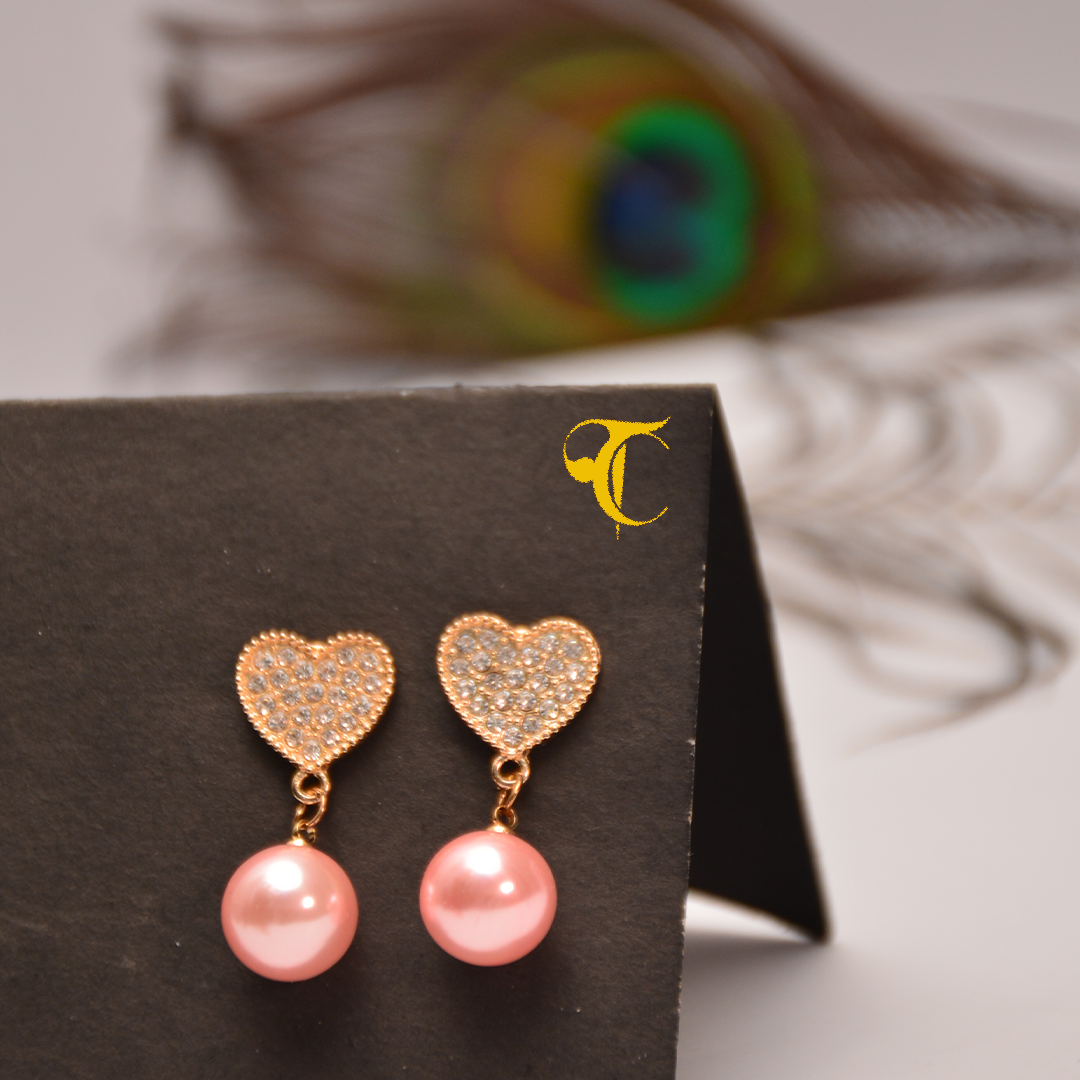 Pink Heart Earring