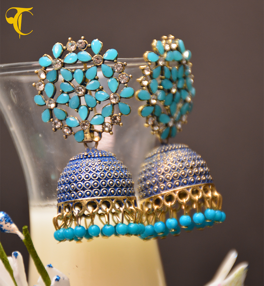 Blue Jhumkee Earring